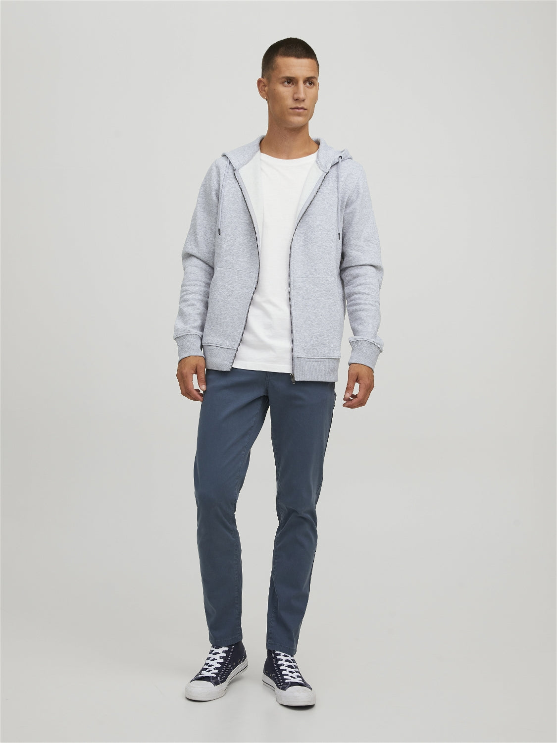 JJEBRADLEY Sweat - Light Grey Melange